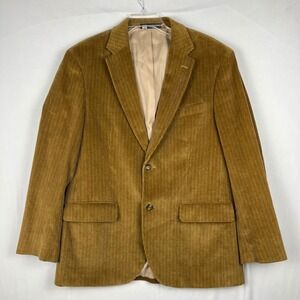 Vtg 90s Y2K Dockers Corduroy Sport Coat Blazer Jacket Mens 40R Tan Camel Preppy